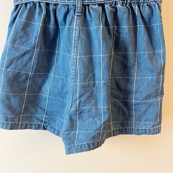 Madewell Shorts Size 26 Denim Paperbag Indigo Windowpane Tie Waist High Rise - Picture 6 of 9